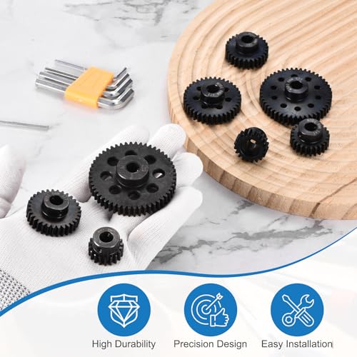 MECCANIXITY 1M 21T 40 Chrome Steel Motor Pinion Gears, 0.91" x 0.9" RC Motor Gears Fits 8mm Shaft Bore for RC Vehicles Truck Drift Remote Control Car Off-Road Crawler Parts, Black - style: 21T