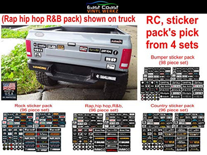 Bumper/Window Decals for RC Scale cralwer Accessory - 4 Styles to Choose from - for: Axial SCX10 II RC4WD Redcat Gen8 TRX4 Vanquish VS4-10 Stickers (Rap Hip hop R&B) - color: Rap Hip Hop R&b