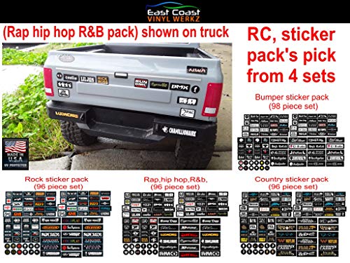 Bumper/Window Decals for RC Scale cralwer Accessory - 4 Styles to Choose from - for: Axial SCX10 II RC4WD Redcat Gen8 TRX4 Vanquish VS4-10 Stickers (Rap Hip hop R&B) - color: Rap Hip Hop R&b
