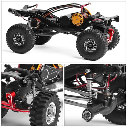 25mm Aluminum RC Shock Absorber Set, 4PCS CNC Threaded Suspension Upgrade, Replacement for 1/30 Axial SCX30 Crawler Car Ford Bronco, Jeep Wrangler, Chevrolet K10, Black - color: Black