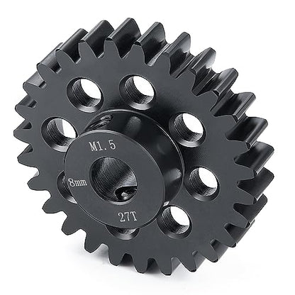 Mod 1.5 8mm Motor Gears 27T Steel Pinion Gear for 1:5 X Maxx 6S/8S | XRT 1/6 8S Monster 4WD 1/10 E-REVO Truck Upgrades - size: 27T