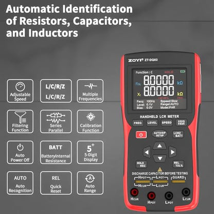 LCR Meter Handheld Digital Bridge Battery Internal Resistance Tester DQ02-2-in-1 High-Precision Capacitance and Battery Tester(DQ02 KitII) - size: DQ02 KitII