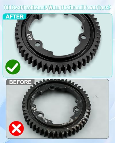 50T M1.0 Spur Gear and 20T Pinion Gear Fit for Traxxas X-Maxx | Hardened Steel Construction, Compatible with XO-1 Maxx and E-Revo 2.0 VXL Models