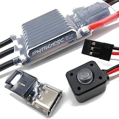 AM32 Crawler ESC 80A Power System 2-8S BEC 5.20-8.2V Adjustable for 1/8 1/10 Scale Cars Crawler Car Axial SCX10 Traxxas TRX-4 TRX-6 (Crawler AM32 80A ESC) - color: Crawler Am32 Esc