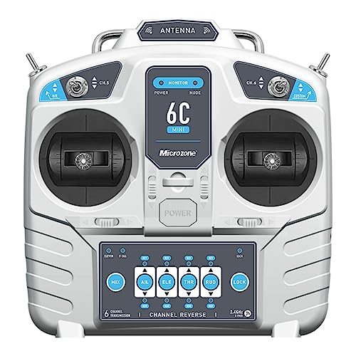 GoolRC Microzone MC6C 2.4GHz 6CH Remote Controller Mode 2 Transmitter and MC6RE Receiver Radio System for RC Airplane Drone Multirotor Helicopter Car Boat MC6RE Receiver