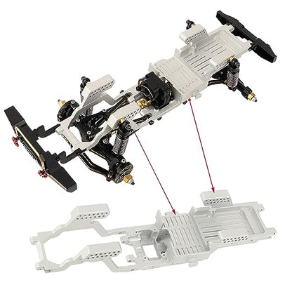 TRX4M CNC Aluminum Alloy One Body Chassis Kit Frame Girder for 1/18 RC Crawler Car TRX4-M Upgrade Parts - color: Silver