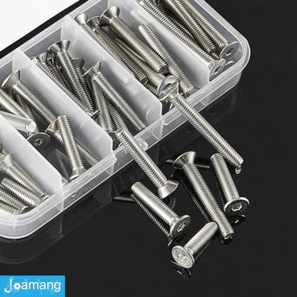 M5 x 20mm 25mm 30mm 35mm 40mm Flat Head Hex Socket Cap Screws Countersunk Bolts, Stainless Steel 304, Metric Allen Hex Drive, Bright Finish, Fully Threaded, Assortment Kit 50PCS - size: M5x20/25/30/35/40 mm