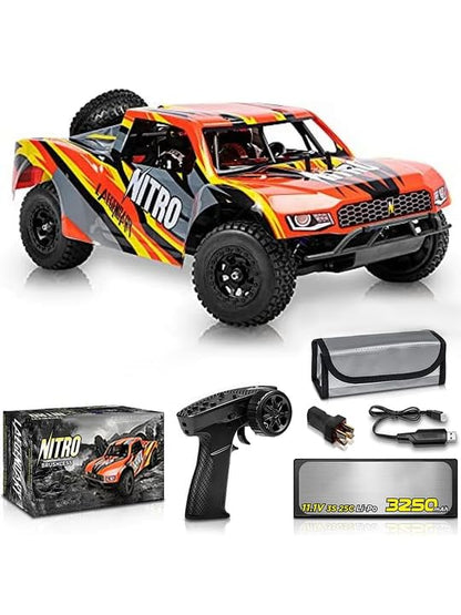 1/8 Scale Brushless RC Cars for Adults，Max 40mph Electric Off-Road Monster Truck,Waterproof High Speed RC Car 4WD Remote Control Car with 3S Lipo 30+ Min Play, All Terrain