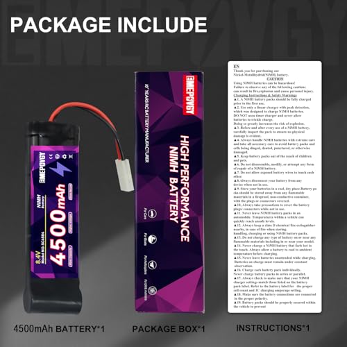 8.4V RC NiMH Battery 4500mAh Capacity Rechargeable 7-Cell Flat Battery Pack with TMY Plug - color: 8.4V