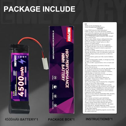 8.4V RC NiMH Battery 4500mAh Capacity Rechargeable 7-Cell Flat Battery Pack with TMY Plug - color: 8.4V