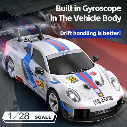 WLtoys 284191 RC Drift Cars, 1:28 Scale 4WD RTR High Speed 30KPH Racing Car | Drifting Car with LED Light and Gyroscope, Professional Chassi, Independent suspension, 2.4G RC Car with Dedicated Drift Tire