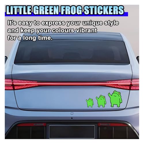 Creative Three Frog Vinyl Decal Car Sticker, Middle Finger Funny Frog Decal Car Truck Sticker, Personalized Cartoon Auto Body Decoration Stickers for Window Bumper Laptop Wall (to The Left)