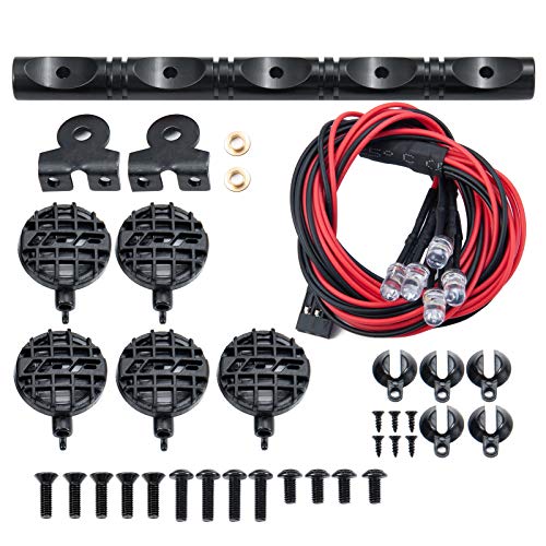 RC-Hub LED Roof Lamp Lights Bar 5 LEDs for 1/10 SCX10 RC Crawler Car - color: 5 leds