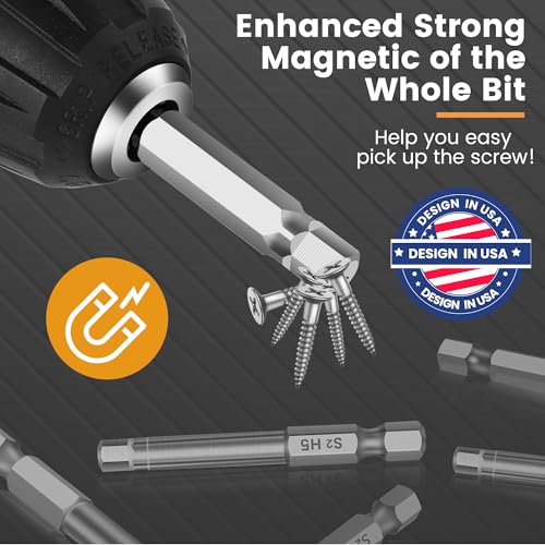 MulWark Hex Head Allen Wrench Drill Bit Set 13pcs Precision Metric S2 Steel – Magnetic Bits with Corrosion Resistance 1/4" Allen Key Bit Set - style: 13PC Hex Head Drill Bit Set