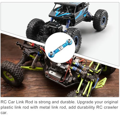 MECCANIXITY 4pcs Steering Servo Turnbuckle Rod RC Aluminum Alloy Linkages for HSP 1/10 94123 On-Road RC Car(Blue) - color: Blue, size: 32mm