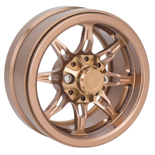 AMK 1.9 Inch CNC Aluminum Beadlock Wheels, 4PCS RC Crawler Wheel Rims with 12mm Hex, Fits SCX10, SCX10 II, SCX10 III, SCX10 Pro, Capra, TRX4, RC4WD D90, 1/10 Scale Rock Crawler