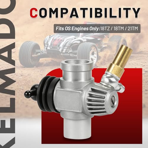 21982000 11K Slide Carburetor, 3-Needle Adjustable Nitro Engine Carb, Fit for OS Max 18TZ 18TM 21TM, Smooth Throttle & Easy Tuning