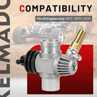 21982000 11K Slide Carburetor, 3-Needle Adjustable Nitro Engine Carb, Fit for OS Max 18TZ 18TM 21TM, Smooth Throttle & Easy Tuning