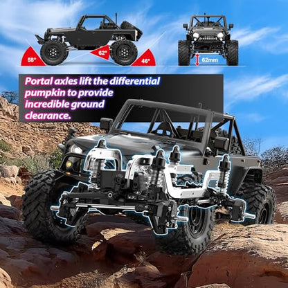 HYPER GO H12Y 1/12 Brushless 4X4 RC Rock Crawlers for Adults with 3 Battery (2 x 2000 mAh and 1 x 3000 mAH Battery and 2 Charging Cable Include) d