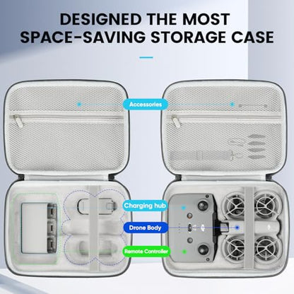 GAGITERVR N3 Neo Drone Hard Carrying Case Compatible with DJI Neo Drone Fly More Combo- 6 Flight Batteries, RC-N3/N2, Charging Hub & Accessories, Portable Protection Shoulder Strap for Travel Storage - size: For 6 Batteries/RCN3/Charging Hub