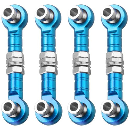 MECCANIXITY 4pcs Steering Servo Turnbuckle Rod RC Aluminum Alloy Linkages for HSP 1/10 94123 On-Road RC Car(Blue) - color: Blue, size: 32mm