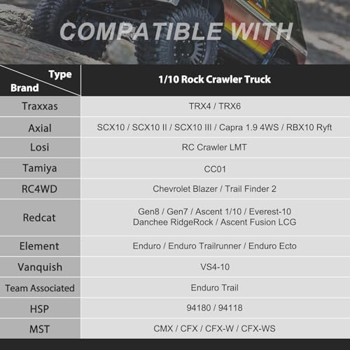 Hobbypark 2.2 Crawler Tires fit 2.2 Beadlock Wheel Rims for Traxxas TRX4 Axial SCX10 II AX10 Wraith D90 with Foam Inserts (4-Pack)
