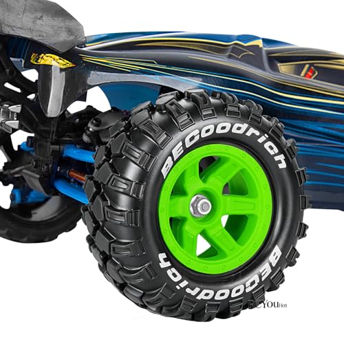 RC Wheels and Tires Off Road Monster Truck TRX E-REVO Summit HPI SAVAGEGT-2XS REDCAT Volcano-16 for 1/12 1/14 1/16 E-REVO RC 16208 16209 16210,Rc Plastic Wheels,Green - color: Green- (Rc Wheels Tires)