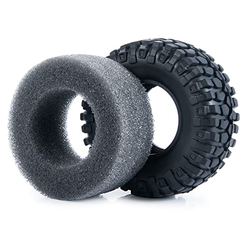 SWX 1.0 4Pcs Micro Rubber Tires for SCX24 1/24 RC Crawler Car 54mm | 1.0 Tires, Micro Rubber Tires, 54mm, SCX24, 1/24 Crawler, 4Pcs