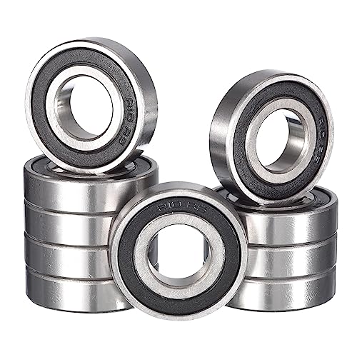 R10-2RS Deep Groove Ball Bearings, ID 5/8" x OD 1-3/8" x Width 11/32" Double Rubber Sealed Ball Bearing Pre-Lubricated Chrome Steel Z2 Lever 10pcs - size: R10-2RS 5/8"x1-3/8"x11/32"