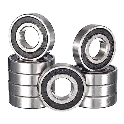 R10-2RS Deep Groove Ball Bearings, ID 5/8" x OD 1-3/8" x Width 11/32" Double Rubber Sealed Ball Bearing Pre-Lubricated Chrome Steel Z2 Lever 10pcs - size: R10-2RS 5/8"x1-3/8"x11/32"