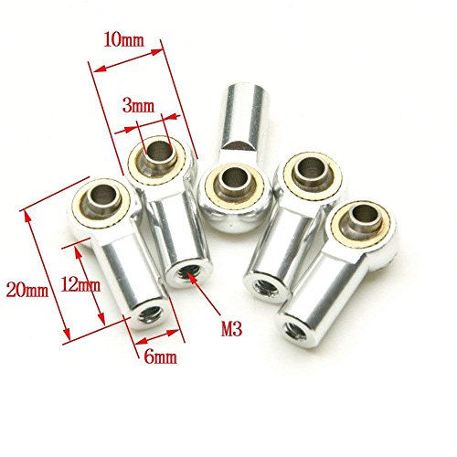 10 Pcs Silver Aluminum M3 Metal Ball Head Holder Tie Link Rod End Joint RC Climbing Marine Crawlers Car For 1:10 D90 SCX10 F350