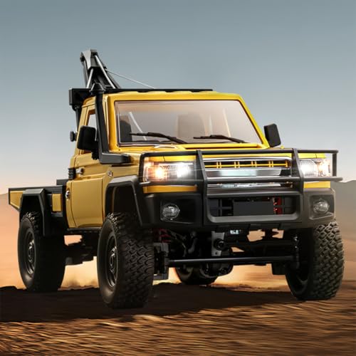 RC Truck 1/12 RC Rock Crawler 4x4 Remote Control Pickup Off Road RTR 2.4GHz All Terrain Proportional Throttle Steering for Adult MN-82T - color: Yellow