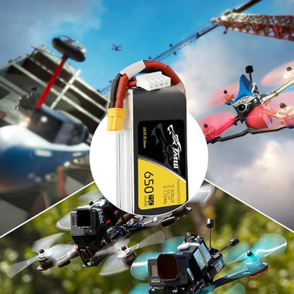 TATTU 3S1P 75C 11.1V 650mAh Lipo Battery Pack with XT30 Plug(2 Pcs)