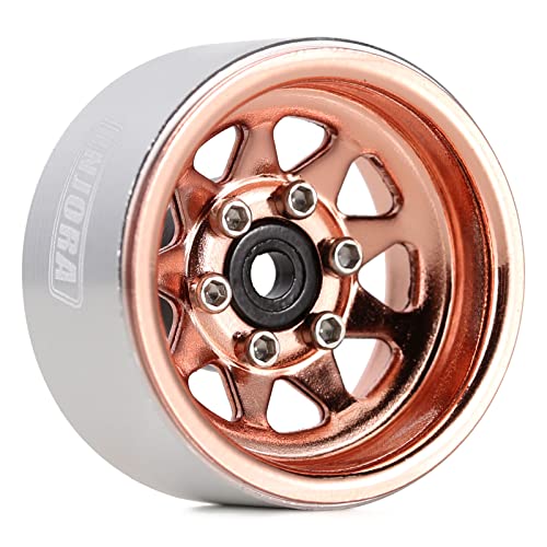 INJORA Stamped Steel 1.0 Beadlock Wheel -3.78mm Offset for Micro Crawlers - color: Rose Gold