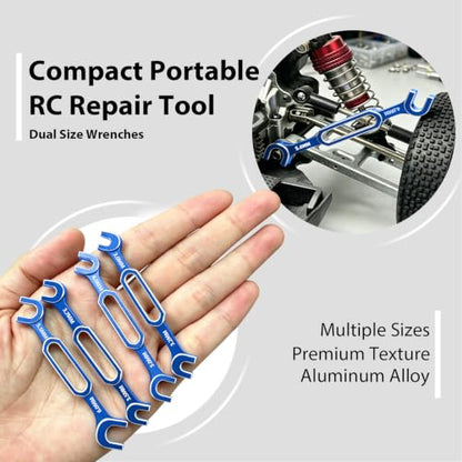4PCS RC Wrench 3.0/3.2/3.5/3.7/4.0/5.0/5.5/6.0mm Turnbuckle Nut Ball Joint Remover RC Repair Tool for RC Crawler Car Boat Upgrade Parts, Blue - color: Blue & Silver