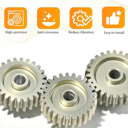 3PCS 0.6 Mod 0.6M Pinion Gear Set 24T 25T 26T, 7075 Aluminum Alloy with 3.175mm Bore for 540 550 Brushed Brushless Motors, Fits for 1/10 Tamiya Redcat HSP HPI RC Cars - size: 24 25 26T