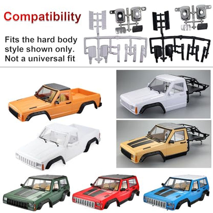 RC Crawler Body Shell Upgrade Part for 1/10 RC Crawler TRX4 SCX10 90046 AT4 Redcat GEN 8 Scout II (Side Mirrors Set,Black) - color: Side Mirrors Set,black
