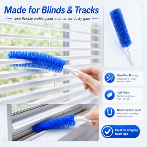 Fan Cleaning Brush with Bendable Microfiber Head, Easy Satisfying Reusable Dust Remover for Electric Fans, AC Vents, Blinds, Home & Car (3)
