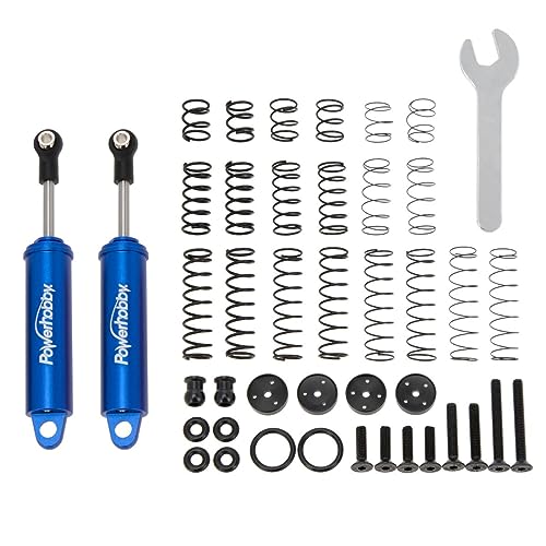 Powerhobby 90mm Promatics Two Stage Internal Spring Shocks (2) Blue Fits 1/10 Crawler