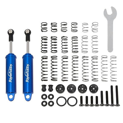 Powerhobby 90mm Promatics Two Stage Internal Spring Shocks (2) Blue Fits 1/10 Crawler