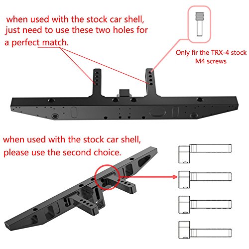 CNC Alum Front & Rear Winch Bumper Set Black For TRX-4 1/10 RC Crawler (Front & Rear)