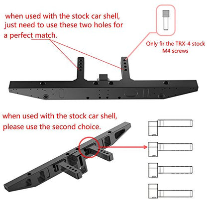CNC Alum Front & Rear Winch Bumper Set Black For TRX-4 1/10 RC Crawler (Front & Rear)