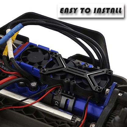 40mm Cooling Fan Upgrades Part for 1/5 ARRM A TRX4 RC Scale Car,Brushed Brushless 15000 RPM High Speed Cooling Fan Heatsink with 56-58mm Adjustable Mount for 1717 5687 56113 2028 Motor,Black - style: black(1.5w RPM)