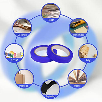 6 Rolls Fine Line Tape 1/16, 1/8, 1/5, 2/5, 1/2, 3/4 Inch x 55 Yard Fineline Masking Tape Painter Adhesive Automotive for DIY Car Auto Paint (Blue, Mixed Sizes) - color: Blue, size: Mixed Sizes