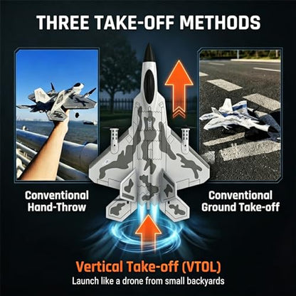 4-CH F-22 Raptor RC Plane,Vertical Flight Mode,Upgraded Dual Motors