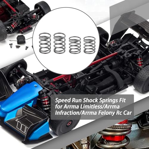 Speed Run Springs/Speed Run Shock Springs-(4 Springs Include 2PCS Front & 2PCS Rear) Fit for Arrma Limitless/Arrma Infraction/Arrma Felony Rc Car