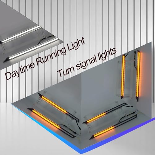 BINGIGOO 2PCS Grille Lights LED Bar Front Sequential Switchback LED Daytime Running Lights Compatible with Toyota RAV4 2019-2023 Sequential Amber Turn Signal light (Clear) - style: Clear
