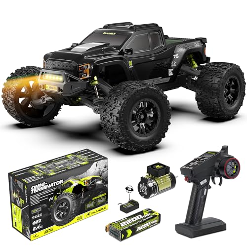 1/10 Brushless RC Cars, 50+ MPH, 4WD Trucks, Carbon Fiber, Ages 8+ | 60A ESC Monster Trucks, 3650 2650KV Brushless Motor, 3S LiPo, Gyro, CNC Central Differential, 11KG Metal Servo with 7075 Gear