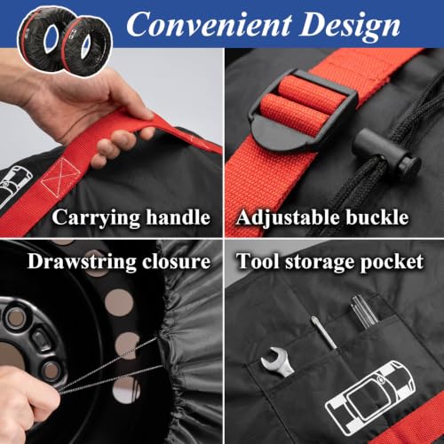 Tire Cover 4pcs for Lexus RC/LC/SC Coupe 1991-2025 Spare Tire Protector Water Dust UV Resistant All-Weather Wheel Storage Bag with Handle