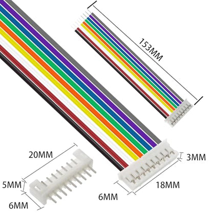 40Pcs Jst 2.0 Ph 9 Pin Connector Plug,Include 20pcs Mini 9 Pin Jst Ph2.0 Connector Plug Female with 150mm Cable Wire & 20pcs Male Micro Jst Ph2.0mm 9 Pin Connector Kit - size: Jst-2.0-Ph-9Pin-20pcs